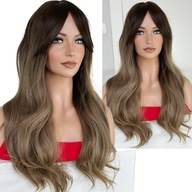 Krásna syntetická parochňa, hnedá, tmavá blond, ombre, ako prirodzená dlhá Krásna syntetická parochňa, hnedá, tmavá blond, ombre, ako prirodzená dlhá