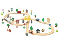 DREVENÁ SÚPRAVA PRE DETI V RADU VLAK MESTSKÉ AUTO Playtive DREVENÁ SÚPRAVA PRE DETI V RADU VLAK MESTSKÉ AUTO Playtive