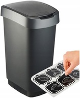 Nádoba na triedenie odpadu Rotho Twist, 50 l, čierna, 1 priehradka Nádoba na triedenie odpadu Rotho Twist, 50 l, čierna, 1 priehradka