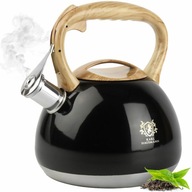 Rýchlovarná kanvica s píšťalkou, INDUKČNÝ PLYN, nerez "Odelia" čierna, 3L Rýchlovarná kanvica s píšťalkou, INDUKČNÝ PLYN, nerez "Odelia" čierna, 3L