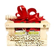 Darček pre rodičov/starých rodičov - Sada 4 medov po 250g + nápis podľa vlastného výberu Darček pre rodičov/starých rodičov - Sada 4 medov po 250g + nápis podľa vlastného výberu