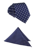 PÁNSKY SET KRAVATÁ A VRECKOVÝ SET NAVY BIELY PÁNSKY SET KRAVATÁ A VRECKOVÝ SET NAVY BIELY