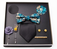 Elegantná darčeková sada pre Neho, kravata, motýlik, špendlíky, brošne, Vianoce