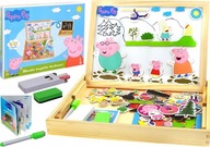 Magnetická tabuľa 2v1 PEPPA Pig drevená Magnetická tabuľa 2v1 PEPPA Pig drevená