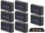 8x solárne záhradné nástenné svietidlo LED denný/nočný senzor