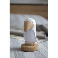Nočná lampa Puffin bird biela s reproduktorom Ra