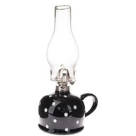 Čierna sklenená olejová lampa s bodkami do záhrady