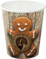Vianočné papierové poháre COOKIES 250ml 50ks + poplatok za SUP Vianočné papierové poháre COOKIES 250ml 50ks + poplatok za SUP