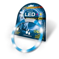 Silikónový LED obojok Hilton s USB 40 cm modrý Silikónový LED obojok Hilton s USB 40 cm modrý