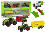 Sada poľnohospodárskych strojov a farmárskych vozidiel 6 ks