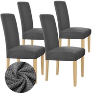 SADA 4KS. POTAHY POTAH NA STOLIČKU GRAFITOVÝ ELASTICKÝ JACQUARD SADA 4KS. POTAHY POTAH NA STOLIČKU GRAFITOVÝ ELASTICKÝ JACQUARD