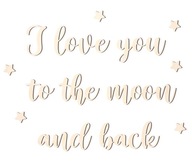 Boho 3D drevený nápis I love you to the moon a zadný dekor Boho 3D drevený nápis I love you to the moon a zadný dekor