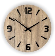 Veľké drevené nástenné hodiny Dub 50 cm Silent Janus