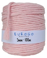 BAVLNENÁ Šnúrka RUŽOVÁ PRE MACRAME 100m 5mm BAVLNENÁ Šnúrka RUŽOVÁ PRE MACRAME 100m 5mm