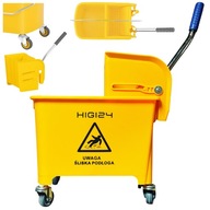 Jednovedrový čistiaci vozík s lisom Kentucky 20L žltý Higi24