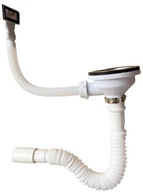 Drezový sifón, sitko 3,5", chróm, prepad hranatý Drezový sifón, sitko 3,5", chróm, prepad hranatý
