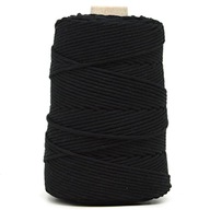 Bavlnená šnúrka Macrame 3mm 200m Čierna 810 Bavlnená šnúrka Macrame 3mm 200m Čierna 810