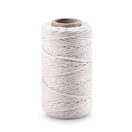 Bavlnená šnúrka na makramé, 3 mm, 200 m, biela Bavlnená šnúrka na makramé, 3 mm, 200 m, biela