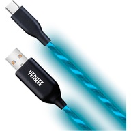 Yenkee 1m USB 2.0 USB-C typ C kábel, SVIETIACA LED do auta 100cm