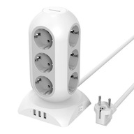 NABÍJAČKA TESSAN TPS02-DE 16A 3600W 12XAC 3XUSB KÁBEL 2M NABÍJAČKA TESSAN TPS02-DE 16A 3600W 12XAC 3XUSB KÁBEL 2M