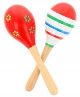 Veľké drevené maracas, 19 cm, pár, rôzne vzory