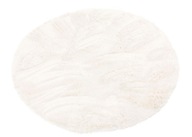 Mäkký biely plyšový kúpeľňový koberec Circle 160