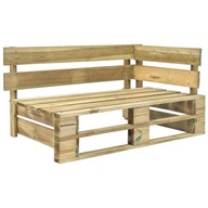 Záhradná rohová lavica vyrobená z drevených paliet