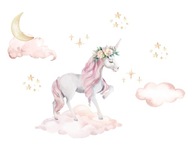 Nálepka na stenu UNICORN jednorožec oblaky XXL Nálepka na stenu UNICORN jednorožec oblaky XXL