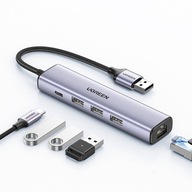 Multifunkčný adaptér USB Type C HUB, šedý