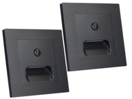 2x LED držiak lampy 230V čierne svietidlo na schodisko Square Twilight Motion Sensor 2x LED držiak lampy 230V čierne svietidlo na schodisko Square Twilight Motion Sensor