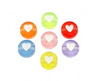 Korálky Heart Hearts Transparent farba 20ks Korálky Heart Hearts Transparent farba 20ks