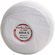 Cordonka Ariadna Aria 5 100g / 425m farba 0400 Biela Cordonka Ariadna Aria 5 100g / 425m farba 0400 Biela