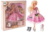 Model bábiky spoločenské šaty 28 cm s príslušenstvom