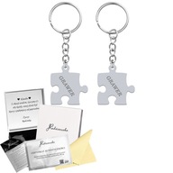 Priateľstvo puzzle kľúčenka s gravírovaním 925 SILVER Darček ZADARMO Priateľstvo puzzle kľúčenka s gravírovaním 925 SILVER Darček ZADARMO