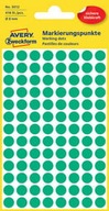 Farebné kruhy na označenie 8 mm zelené 416 ks