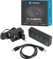 Hub Natec Mantis 2 4-port USB 3.0 + napájací zdroj Hub Natec Mantis 2 4-port USB 3.0 + napájací zdroj