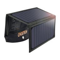 Skladacia solárna nabíjačka 19W 2xUSB (čierna)