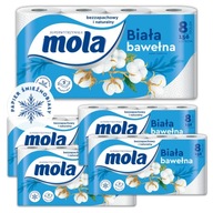 MOLA WHITE COTTON WHITE toaletný papier 8 roliek x 5 balení