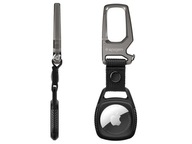 Kľúčenka Spigen Rugged Armor + puzdro na karabínku pre Apple AirTag Matte Black