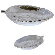 Ozdobný tanier tanier Glamour Silver LEAF 20 Ozdobný tanier tanier Glamour Silver LEAF 20