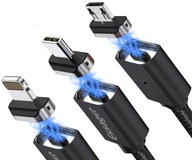 Essager microUSB+USB-C+lightning magnetický kábel Essager microUSB+USB-C+lightning magnetický kábel