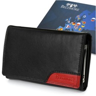 Dámska kožená peňaženka Large Horizontal RFID Black Beltimore 038 so zapínaním na zips