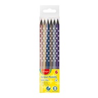 Trojuholníkové farebné ceruzky čierne metalické drevo