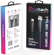 USB Type C Quick Charge 3.0 kábel QUOTECH 100 cm 3A