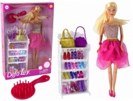 Bábika Lucy, ružové trblietavé šaty + topánočky Bábika Lucy, ružové trblietavé šaty + topánočky