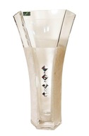 Dekoratívna sklenená váza s darčekom.Svadba.Výročie svadby