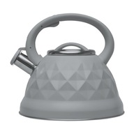 Varná kanvica Diego 2,7 l, šedá, nerezová, s píšťalkou Varná kanvica Diego 2,7 l, šedá, nerezová, s píšťalkou