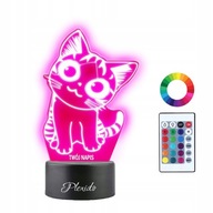 3D LED gravírovanie darčekovej nočnej lampy mačacie mačiatko 3D LED gravírovanie darčekovej nočnej lampy mačacie mačiatko