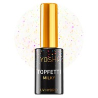 YOSHI Topfetti Hybrid nail top s mliečnymi čiastočkami 10ml YOSHI Topfetti Hybrid nail top s mliečnymi čiastočkami 10ml