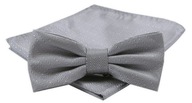Pánsky motýlik so súpravou Pocket Square - Alties - sivý, jemný vzor Pánsky motýlik so súpravou Pocket Square - Alties - sivý, jemný vzor